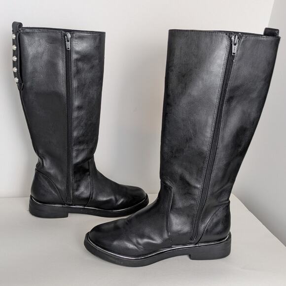 Zara Kids girls knee high black faux leather riding boots size 35 - Picture 5 of 13